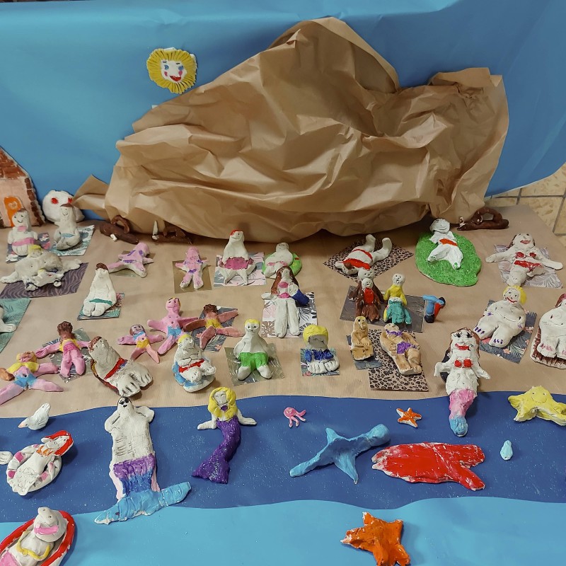 "Un dimanche de juillet à La Panne" ; Artiste MUS-E Sara Conti ; École de l'Alliance ; Boussu ; classes P3 & P4