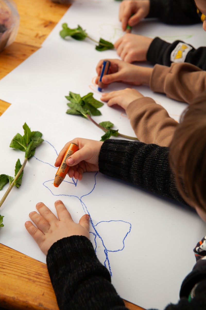 KINDEREN TEKENEN MUNT OVER