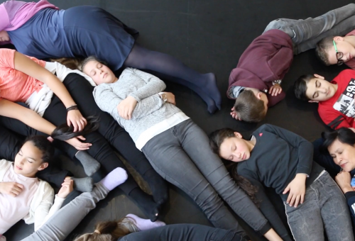 Group of kids on the floor